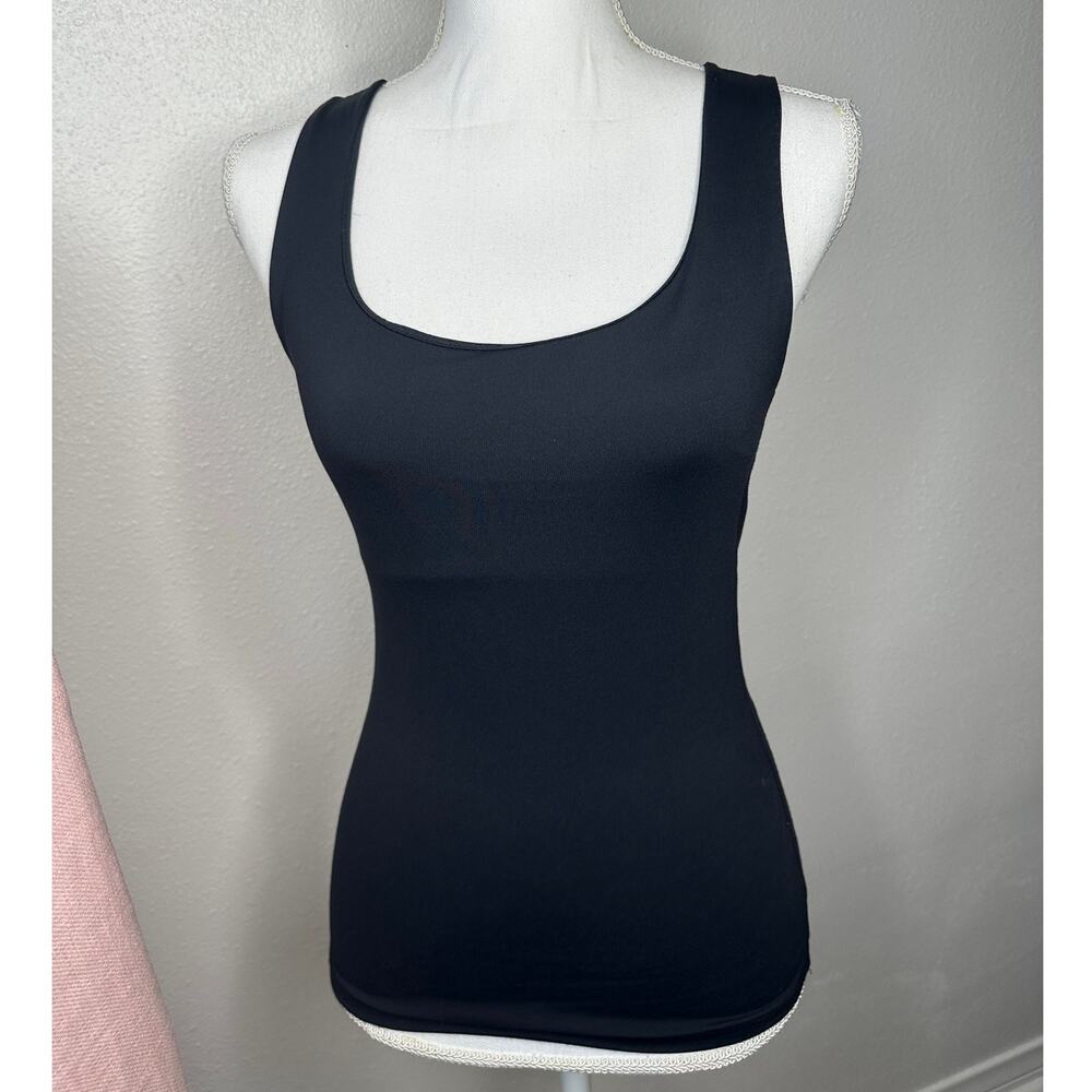 ZARA Black Stretchy Tank Top M – Scoop Neck Sleeveless Fitted Basic